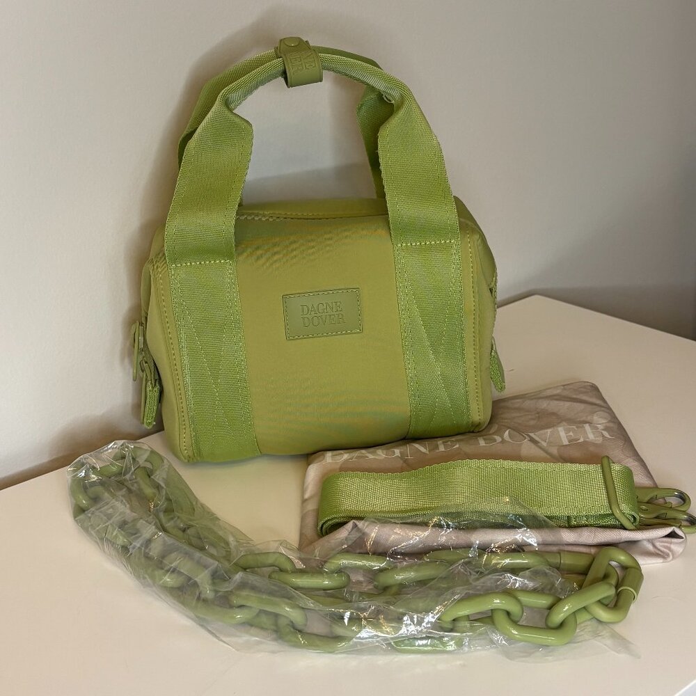 Dagne Dover London Carryall line Green Small Barely Used RARE FIND - Picture 5 of 14